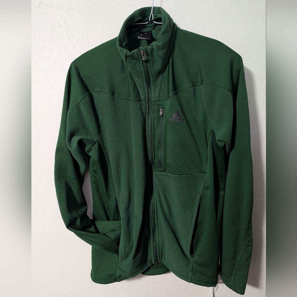 Adidas Outdoor Men's Forest Green Performance Fleece Jacket - Medium